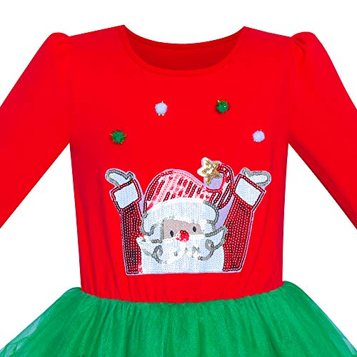 Sunny Fashion Girls Dress Long Sleeve Christmas Owl Sparkling Sequin Tulle3