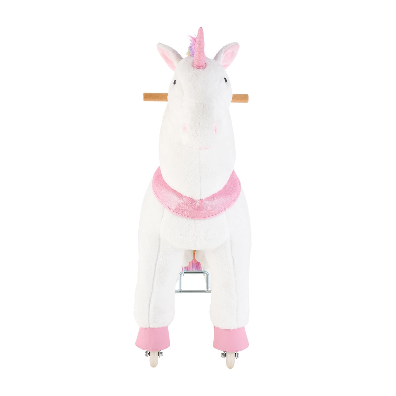 VEVOR Unicorno Cavalcabile per Bambini, Cavallo Giocattolo Cavalcabile con Ruote, Senza Batterie, Anello Anti-Ribaltamento, Sedile Rialzato, Maniglie e Pedali, Carico Massimo 80kg, Per Bambini 6+ Anni