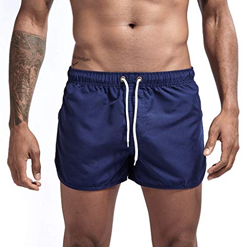 Mens Quick Dry Swimming Trunks No Mesh Liner Pockets Solid for Summer Beach Workout Running Cotton Casual2