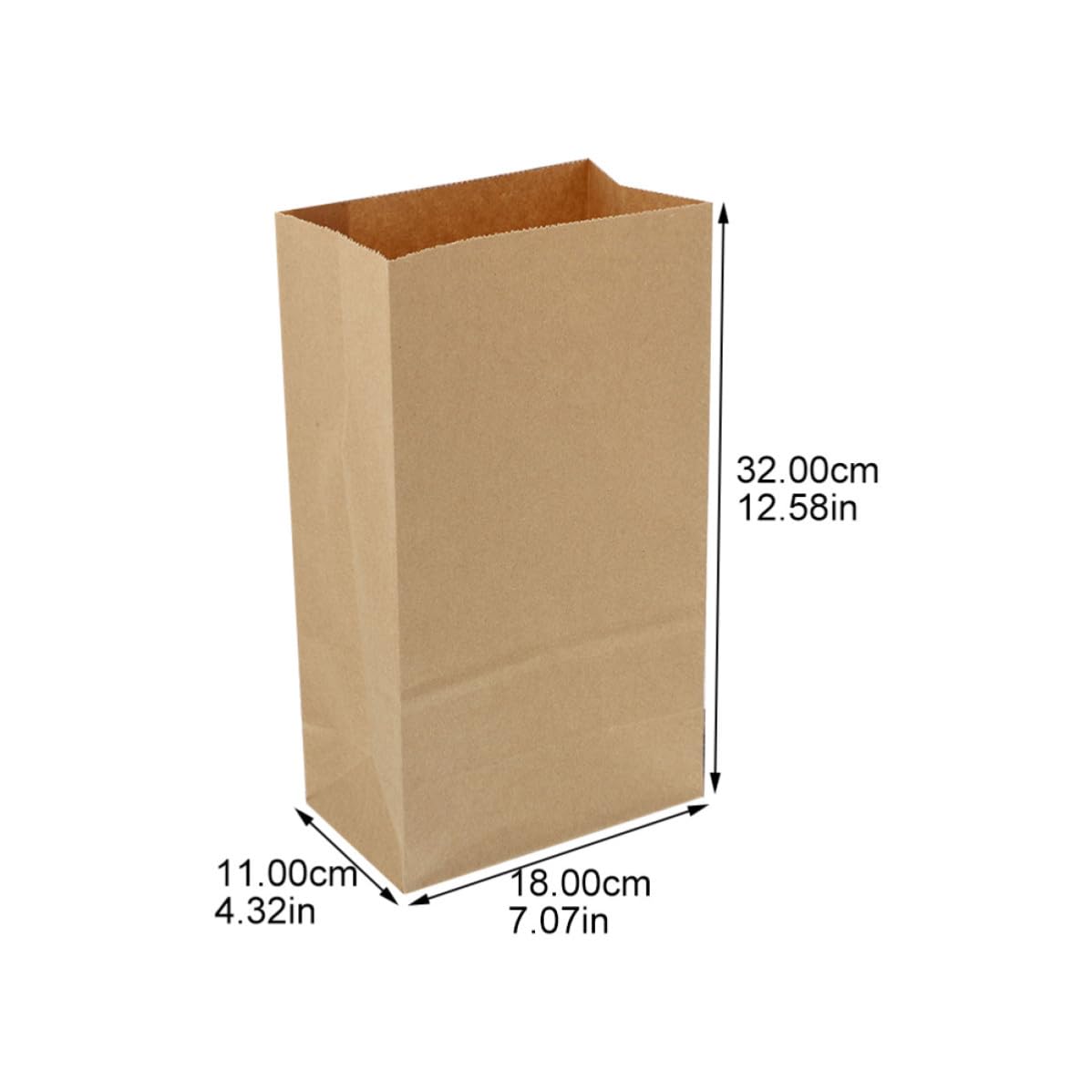 Zerodeko 100 Pezzi Sacchetti di Carta Kraft a Fondo Quadrato, Buste per Pane e Biscotti, Portatili e Monouso, per Riunioni e Progetti Fai da Te