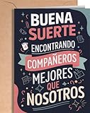 Tarjeta Despedida Compañero de Trabajo - Regalo de Despedida Trabajo - Postal para Compañera de Trabajo, Jefe, Empleado que se va - Regalo Gracioso para Compañeros de Trabajo - EU 202