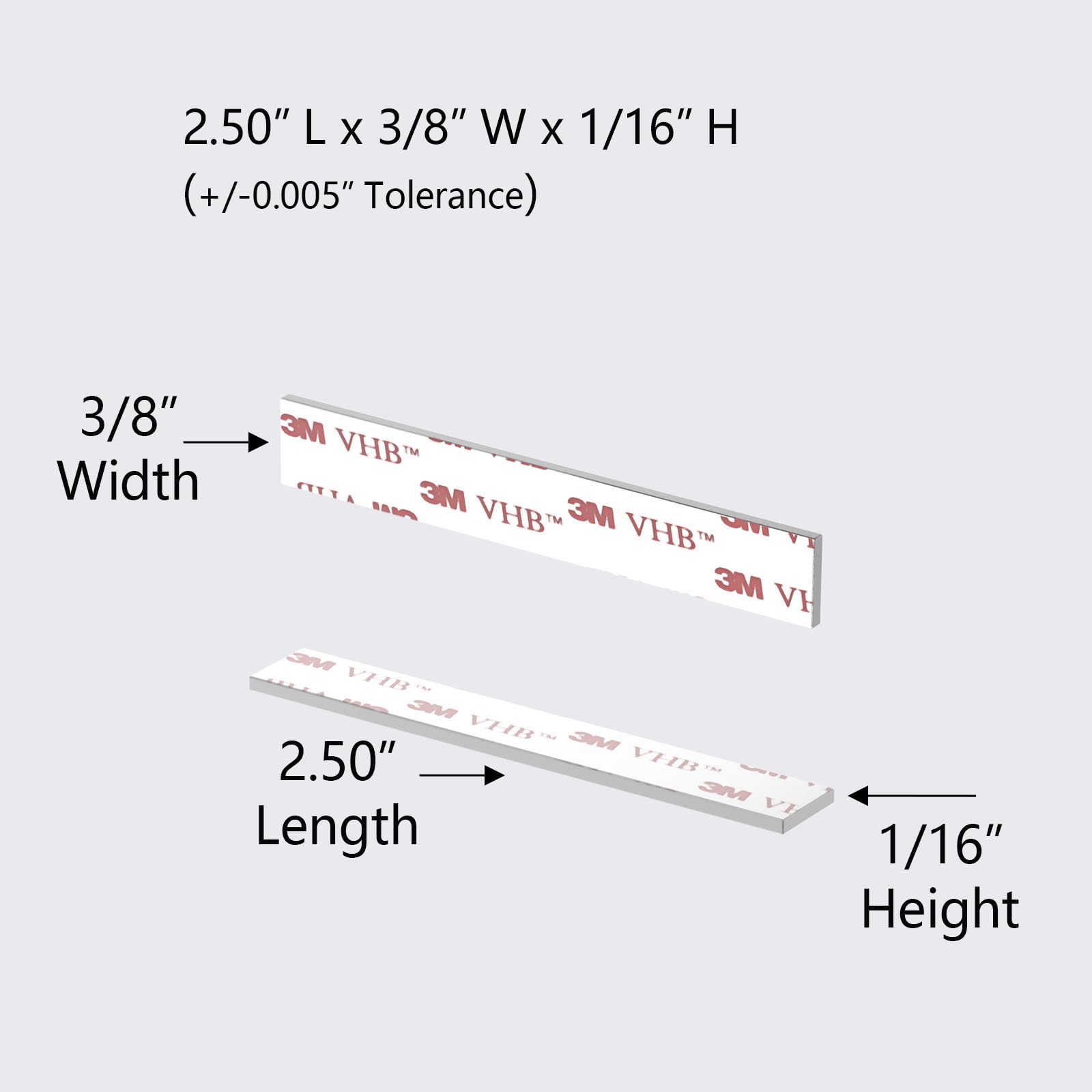 N52-2.5" x 3/8" x 1/16" - 12 Pack, Powerful Rare Earth Rectangular Magnet with 3M 4920VHB Adhesive, Neodymium Bar Magnets, Self Adhesive Block Magnet, Strong Neodymium Magnets Strips — Amazon image 2