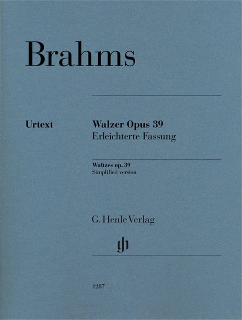 Waltzes, op. 39 - Easy Arrangement - Revised Urtext Edition - piano solo - sheet music - (HN 1287)