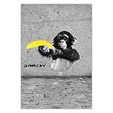Photo Photo Poster Décoration murale 105 x 155 cm Banksy Singe Banane N° H5655M_PL1DO