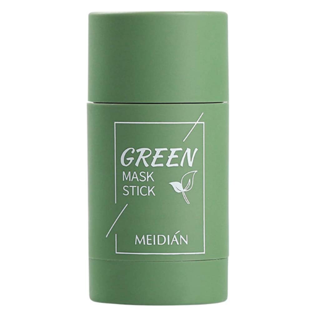 Chilits Green Tea Purifying Clay Stick Mask Green Clay Mask Moisturizes and Controls The Oil Anti-Acne Eggplant Solid Fine for Repair, Blackhead Remover and Shrink Pores