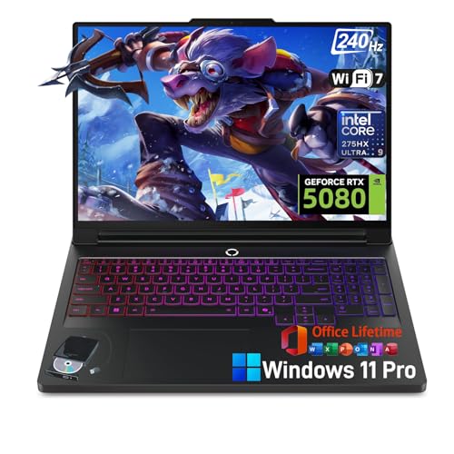 Image of Lenovo Legion Pro-7i Gen10 Gaming Laptop - NVIDIA RTX 5080(16GB GDDR7), Intel 24-Core Ultra 9 275HX, 16 inch WQXGA 240Hz OLED, WiFi7, Bluetooth 5.4, Windows 11 Pro, Office Pro Lifetime, 64GB DDR5, 2TB SSD