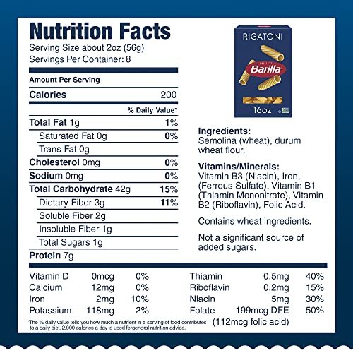Image of Barilla Rigatoni Pasta, 16 oz. Box - Non-GMO Pasta Made with Durum Wheat Semolina - Kosher Certified Pasta (Pack of 4)