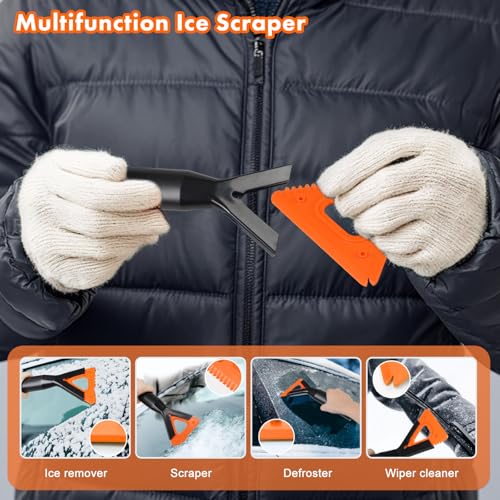 Cepillo extensible de nieve con espuma y raspador flexible para auto 4