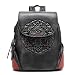 EBESA Leather Backpack for Women Organizer Retro Vegetable Tanning leather Satchel Vintage Embossing Totem (black)