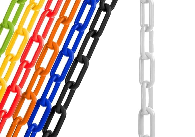 Heavy Plastic Quality Chain Rope for Hanging Chain Plastic Hanging Clothes Hanging 6 Feet Height Color May Vary Pack of (2)