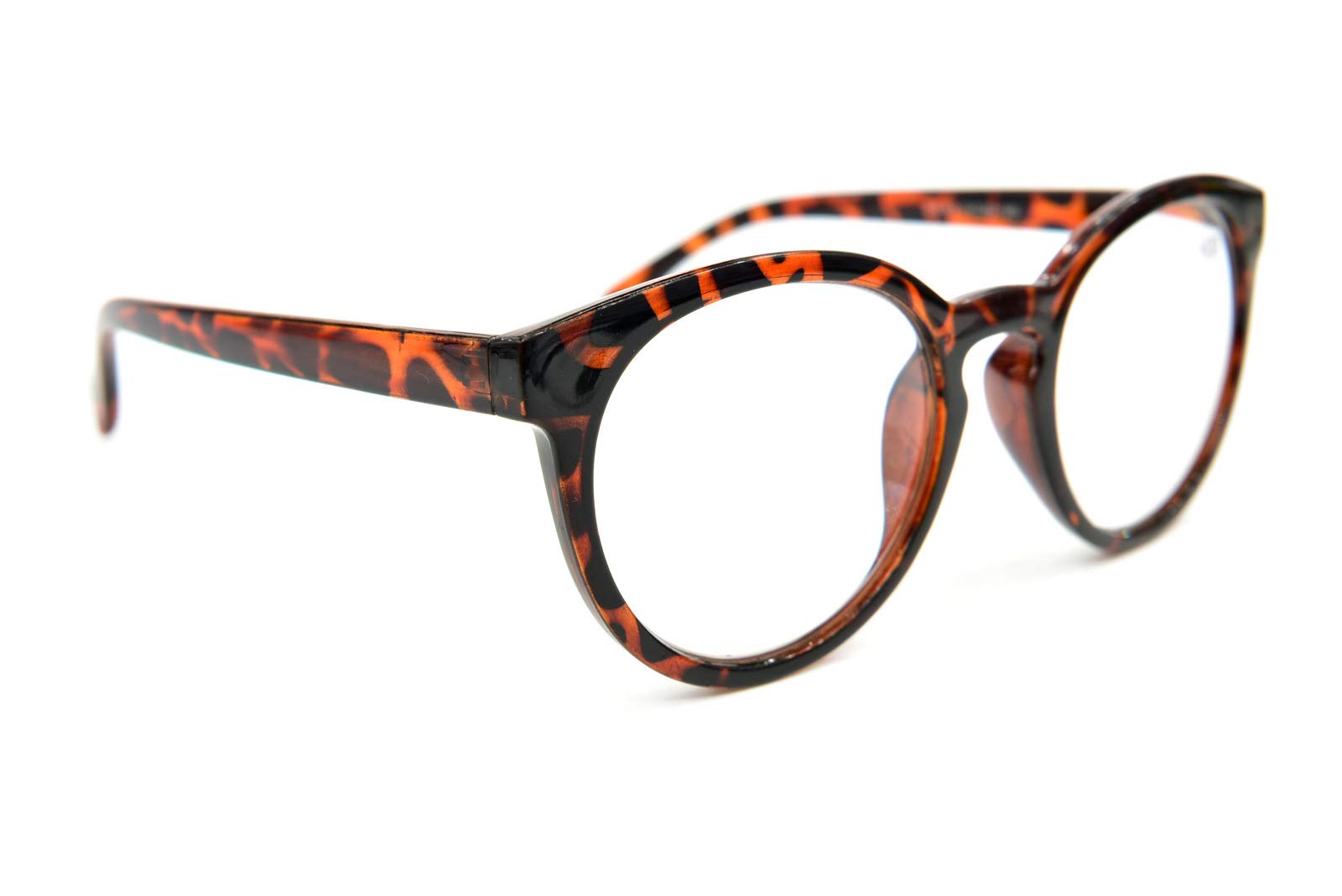 Fads & Fashions Stylish Oval Oversized Reading Glasses Retro 1960s Metal Hinges 3 Colours DX62 (Tortoise, 1.5, x)