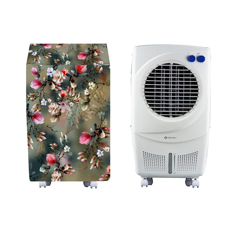 Image of Polyvinyl Chloride (PVC) Cooler Cover Compatible For Bajaj PX97 Torque New 36L Personal Air Cooler Waterproof, Dustproof, Size (HxWxD) 84X49X48 Cm, Green.
