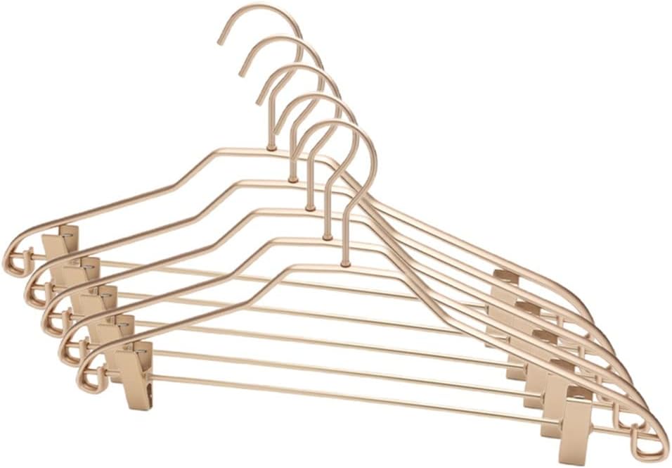 5pcs Trouser Hangers Clothes Hanger Matte Aluminum Alloy Traceless Dress Pants Towel Wardrobe(Black)