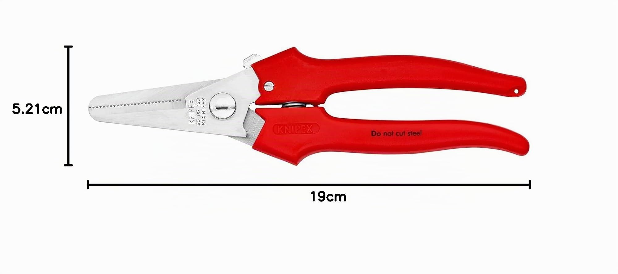 KNIPEX Tijeras universales con revestimiento de plástico 190 mm, 95 05 190