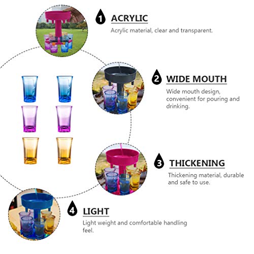Copo de acrílico Yardwe para 6 dosadores de vidro, 6 peças de copos de acrílico, 34 g de base pesada