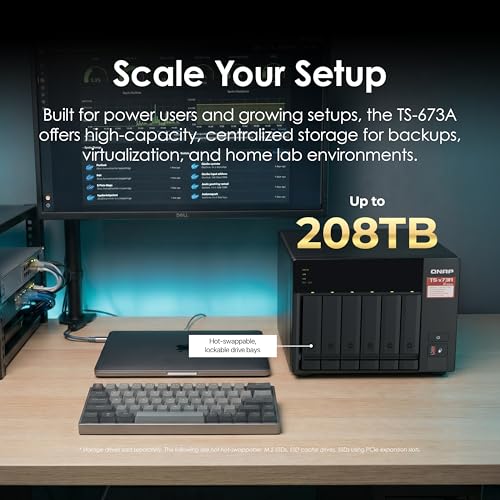 Image of QNAP TS-673A-8G 6 Bay High-Performance NAS with 2 x 2.5GbE Ports and Two PCIe Gen3 Slots