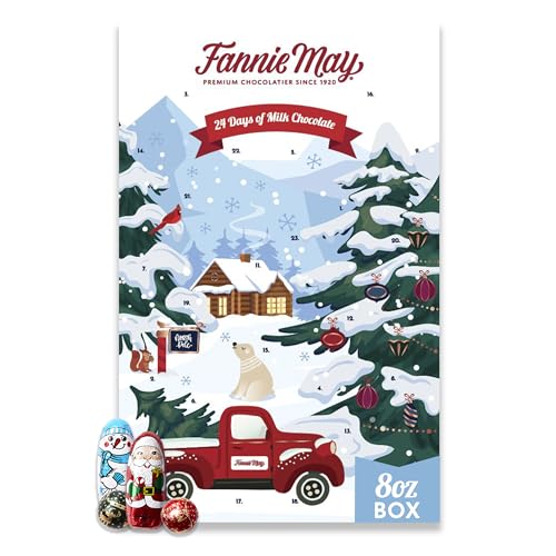 Fannie May Advent Calendar 2025, Holiday Premium Chocolate Candy Assortment, Great for Gifting, 8 oz
