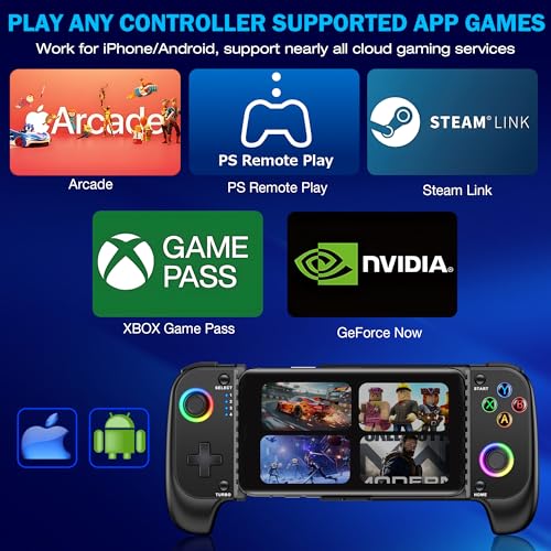 NinjaPlusOX Phone Controller for iPhone/Android with Hall Joystick, Wireless Controller for iPhone Support Xbox Game Pass, PlayStation, Steam Link, Call of Duty, Cloud Android iOS Controller