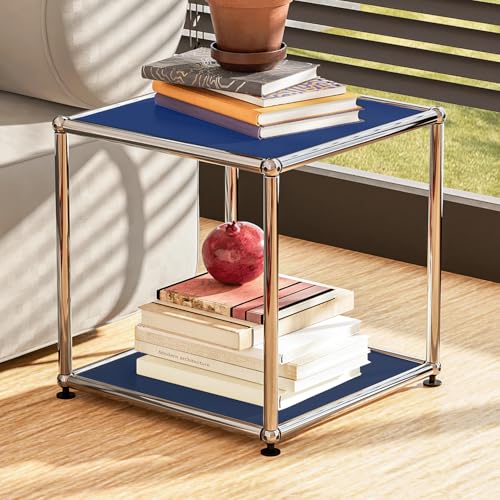 ARVORA Modern 15 Nightstand Durable Sturdy for Bedroom & Living Room Minimalist Design Superior to Wooden Night Stand (Blue)