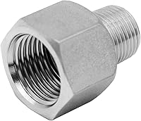 Vista 4 de Beduan Adaptador Reductor de Rosca NPT de Acero Inoxidable 1 Hembra a 1/2 Macho Accesorios de Tubería Reductora de Rosca (Paquete de 2)