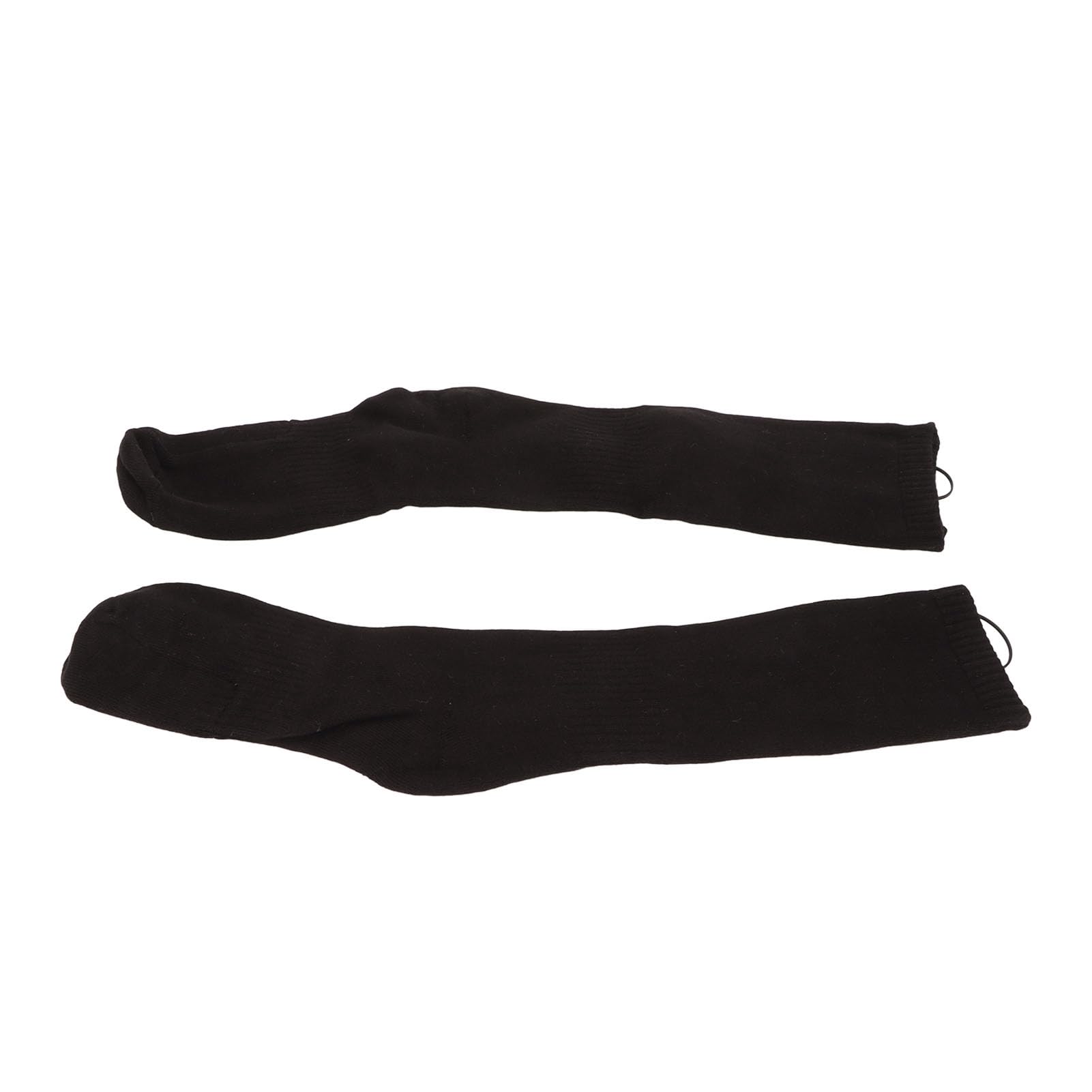 Chaussettes chauffantes électriques alimentées par batterie rechargeable chaussettes thermiques infrarouges en coton chaud pour les sports de plein air camping d'hiver randonnée (Tout noir)