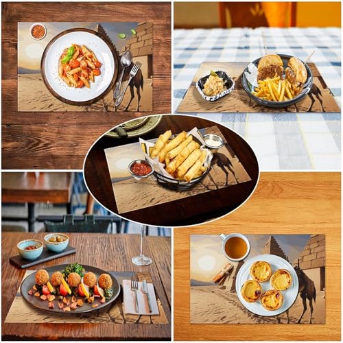 Set de table égyptien chic en PVC rigide de haute qualité