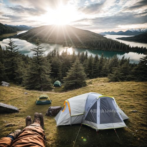 Carpa para camping de poliéster gris para 10 personas miniatura 2