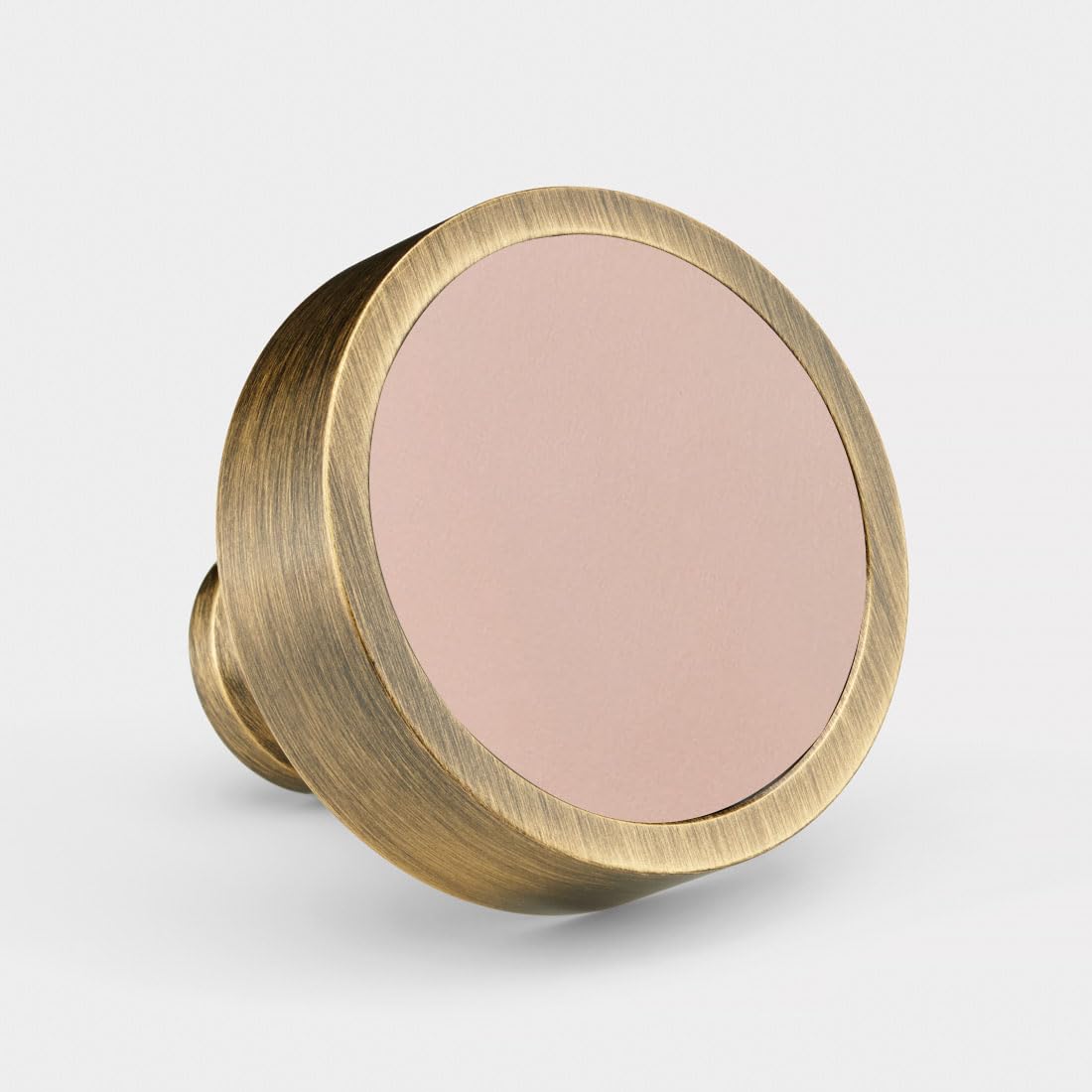 Pushka Home Ltd Gold/Pink Pushka Home Solid Brass Cupboard Door Knobs With A Leather Cowhide Insert In A Antique Brushed Finish (Pink)