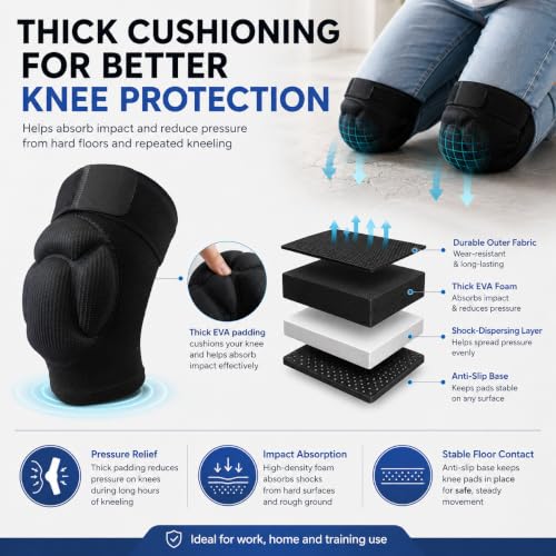 Image of 1Pair Knee Pads with Non-Slip Bandage, Protective Knee Pads, Thick Sponge Anti-slip, Collision Avoidance Knee Sleeve for Volleyball, yoga, basketball, gardening L