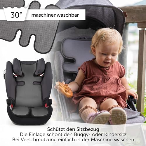 Zamboo Atmungsaktive Sommer Sitzeinlage- Universal Sitzauflage für Kinderwagen, Buggy und Kindersitz - Kühlt und schützt den Sitzbezug vor Flecken - Grau