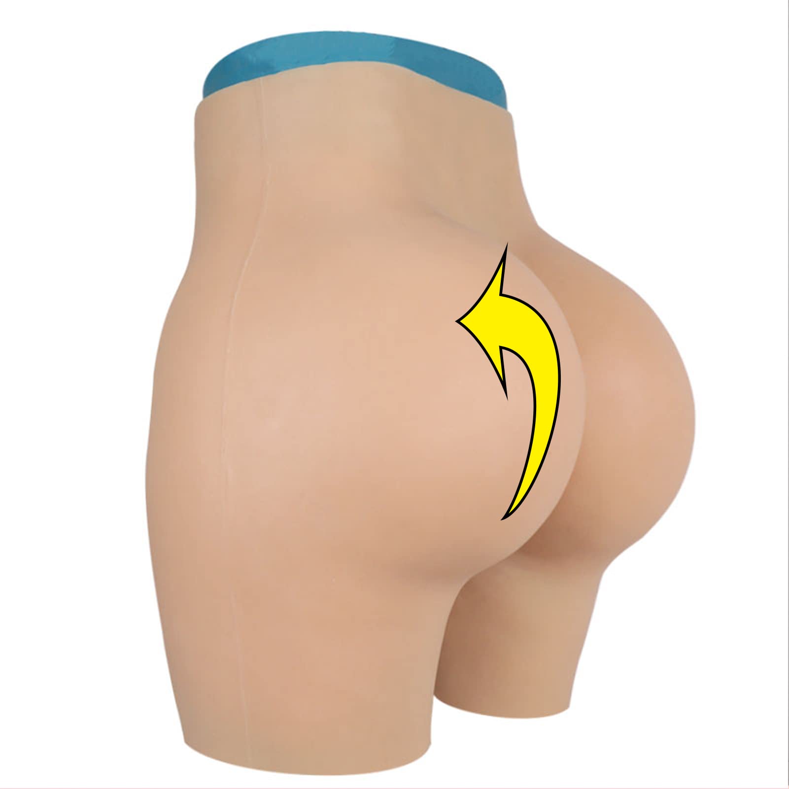 FSYH Silicone Pants Buttock Butt Lifter Shaper Control Shorts Hips Enhancer Padded Push Up Panty for Cosplay Drag Queen,Nude,Thick