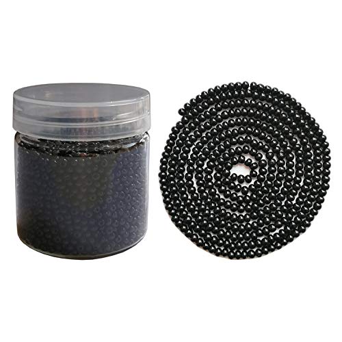 BALABEAD 3mm Round Size Almost Uniform Black Color Seed Beads 3500pcs /110 Grams in Box Opaque Color Seed Beads 8/0 Glass Craft Seed Beads for Jewelry Making, Hole 0.7mm (Black Color)