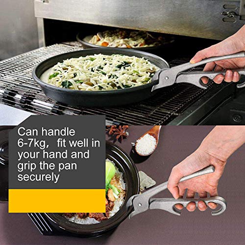 SHANGPEIXUAN Pizza Pan Gripper for Deep Pizza Pans,Heavy Duty Cast Aluminum Pan Tongs,Great for Pulling Hot Pizza Pan out of the Microwave,Oven … - Thumbnail 7