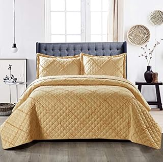 B&B Decorative Bedspreads King Size Bed Quilt Throws -Polyester Filling Reversible Embossed Bedspreads & Coverlets - 240x250cm King Size Bed Throw Christmas Bedding Set,Mink