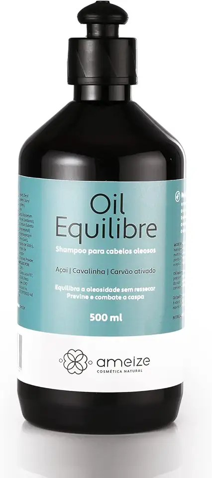 Shampoo Anticaspa Com Carvão Ativado e Extratos Vegetais Sem Perfume Natural Vegano 500 ml