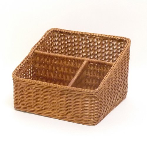 Amazon.co.jp: 型番567 整理収納籐かごバスケット 仕切り付き小物入れ