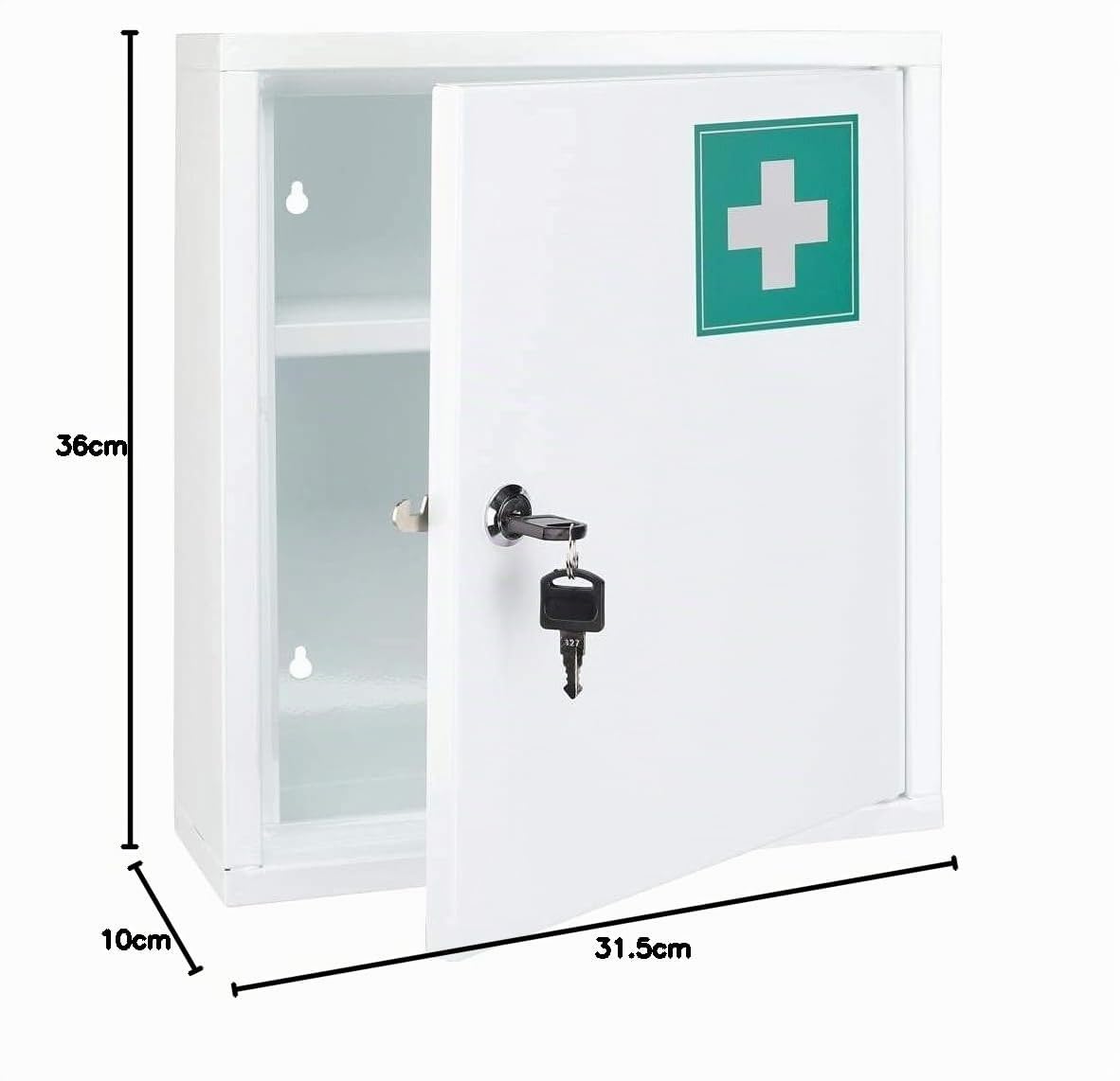 Haushalt International Unbekannt Armoire à Pharmacie en Acier, 31.5 x 10 x 36 cm, Blanc