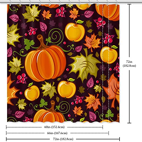 Rideau de douche Halloween feuille d'érable imperméable pour éviter l'eau au sol - 7