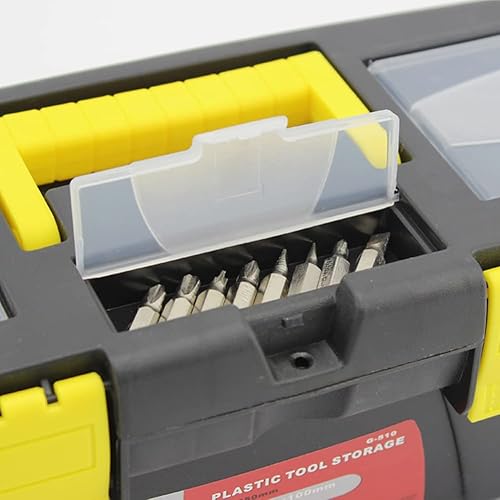 Miniatura 9 de Auniwaig Caja de herramientas de plástico con bandeja, cajas de herramientas pequeñas de 11 pulgadas, organizador de almacenamiento de piezas de