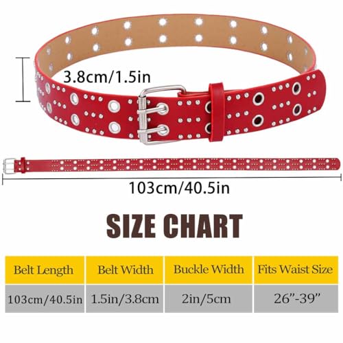 Grommet Leather Belts PU Leather Black Belt for Women Double Holes Belt for Men4