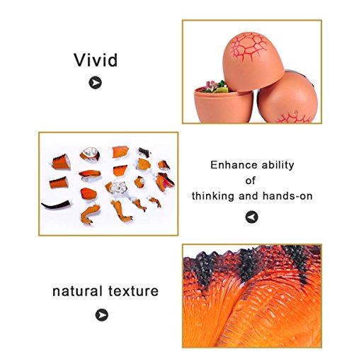 Artkal Dinosaur Puzzles 3D Animals Figures Building Blocks, 4Pcs Preschool Toy Figure Playsets Brain Teaser Puzzles, Assembly And Disentanglement Puzzles #TOP5