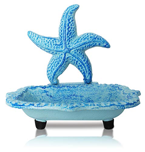 Basic Fundamentals Cast Iron Nautical Starfish Soap Dish With A Fadded Blue Finish #TOP3