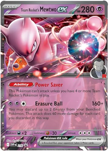 Team Rocket's Mewtwo ex SVP216 Carte Pokémon double rare | Rivaux destinés | Série promotionnelle Pokémon TCG Scarlet & Violet | Authentifié Titan