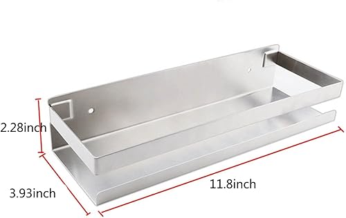 Miniatura 2 de Organizador de ducha de baño, estante de ducha de acero inoxidable montado en la pared, estante de almacenamiento para organización de cesta de