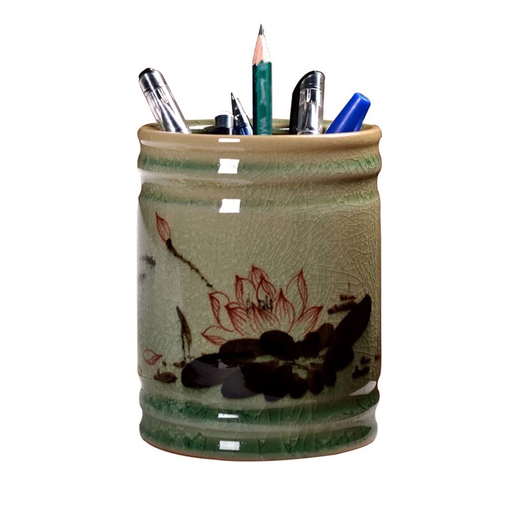 Organizer na długopisy biurkowe ceramiczny uchwyt na długopisy organizer na biurko do biura i domu ołówki stojak uchwyt prosty uchwyt na biurko organizer na ołówki unikalny pojemnik na długopisy na biurko (kolor: A)