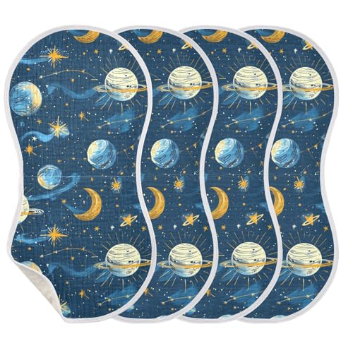 Baby Burp Cloths, Soft Absorbent Burping Cloths for Babies, Cotton Milk Spit Up Rags, Large Size for Newborns, Baby Boys and Girls (Space Planet)3