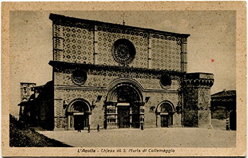 1950 Aquila Chiesa Santa Maria Collemaggio Facciata Esterna Passanti FP B/N ANIM Cartolina Postale