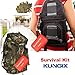 Kungix Outdoor Emergency Survival Gear Kit with Waterproof Bag