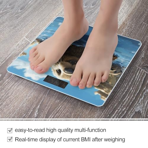 Báscula digital de baño con impresión de nutria marina miniatura 5