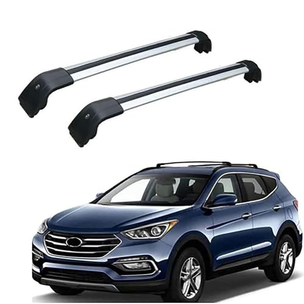 XATHKJOE 2 pieces Car Roof Rack Bars, for Hyundai Santa Fe 2013 2014 2015 2016 2017 2018 Racks Roof Carrier Roof Rails Longitudinal Rod Luggage Rack Exterior Travel Accessories,B